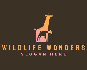 Wildlife Giraffe Zoo logo design