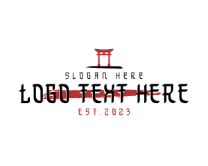 Chinese - Asian Japanese Shrine logo design