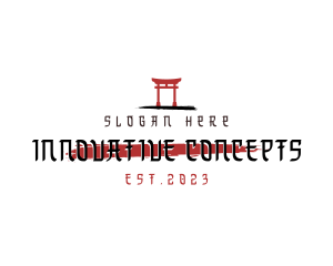 Asian Japanese Shrine logo design