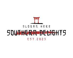 Southeast - Asian Japanese Shrine logo design