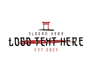 Unique - Asian Japanese Shrine logo design