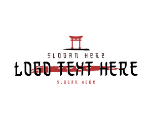 Asian Japanese Shrine Logo