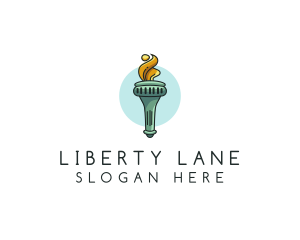 Statue Of Liberty Torch logo design