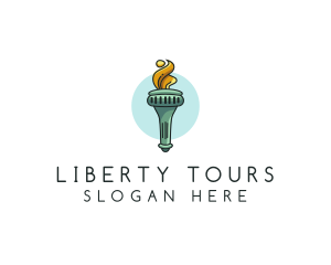 Statue Of Liberty Torch logo design