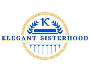 Sorority - Greek Wreath Letter K logo design