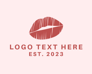Kiss - Scribble Lips Cosmetics logo design