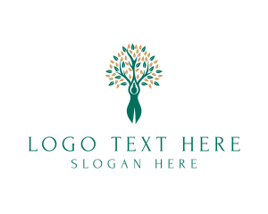 Healthy - Human Tree Wellness logo design
