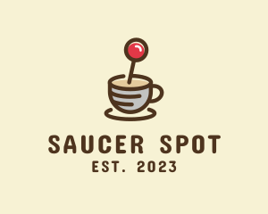 Saucer - Coffee Cup Joystick logo design