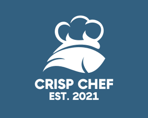 Abstract Fish Chef Hat logo design