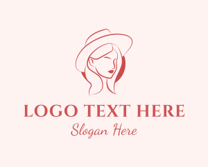 Hipster Girl Hat Logo