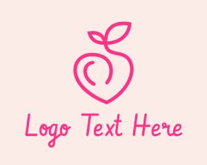 Harvest Time - Pink Peach Fruit logo design