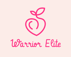 Pink Peach Fruit  Logo