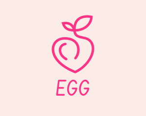 Grocer - Pink Peach Fruit logo design