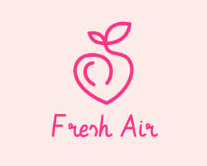 Pink Peach Fruit  logo design