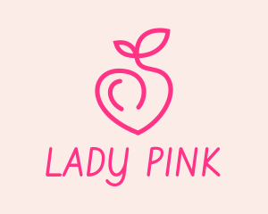 Pink Peach Fruit  logo design