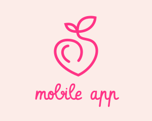 Grocer - Pink Peach Fruit logo design