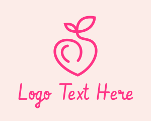 Pink Peach Fruit  Logo