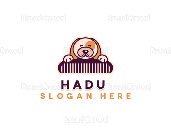 Cute Puppy Grooming Logo