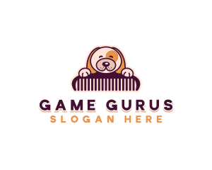 Cute Puppy Grooming Logo