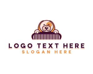 Cute Puppy Grooming Logo