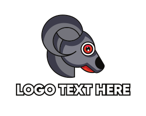 Goat - Grey Goat Head logo design