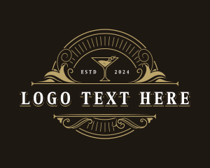 Badge - Martini Cocktail Alcohol logo design