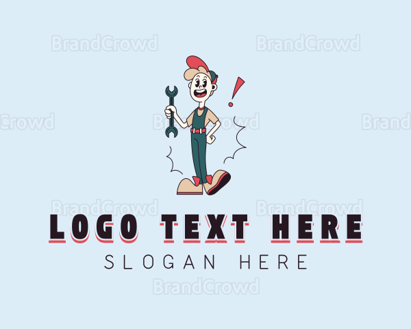 Handyman Repair Cartoon Logo