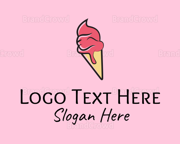 Melting Ice Cream Cone Logo