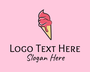 Melting Ice Cream Cone  Logo