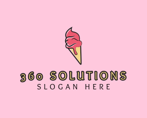 Melting Ice Cream Cone  logo design