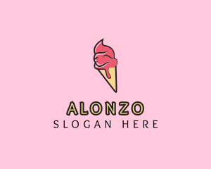 Melting Ice Cream Cone  logo design