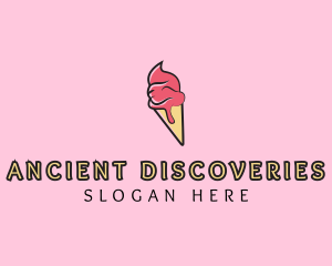 Melting Ice Cream Cone  logo design