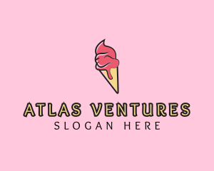 Melting Ice Cream Cone  logo design