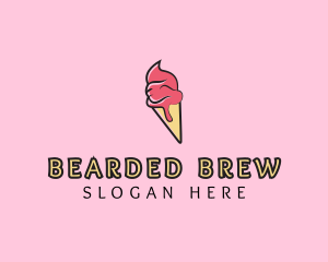 Melting Ice Cream Cone  logo design