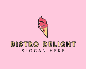 Melting Ice Cream Cone  logo design