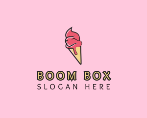 Melting Ice Cream Cone  logo design