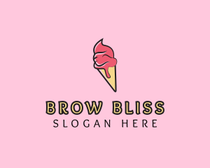 Melting Ice Cream Cone  logo design