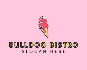 Melting Ice Cream Cone  logo design