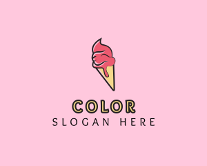 Melting Ice Cream Cone  logo design