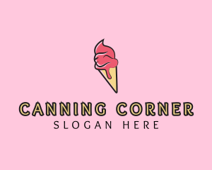 Melting Ice Cream Cone  logo design