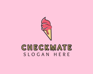 Melting Ice Cream Cone  logo design