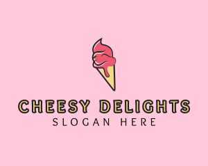 Melting Ice Cream Cone  logo design