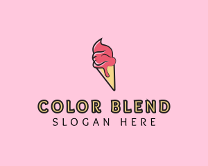 Melting Ice Cream Cone  logo design