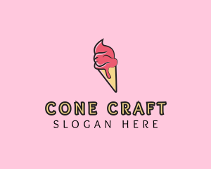 Cone - Melting Ice Cream Cone logo design