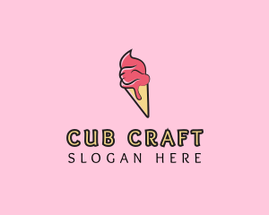 Melting Ice Cream Cone  logo design