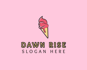 Melting Ice Cream Cone  logo design