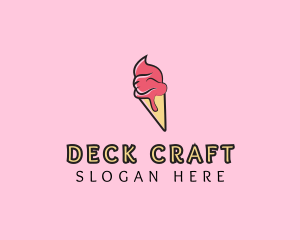 Melting Ice Cream Cone  logo design