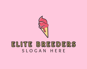 Melting Ice Cream Cone  logo design