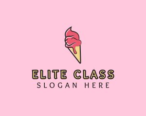 Melting Ice Cream Cone  logo design