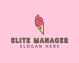 Melting Ice Cream Cone  logo design